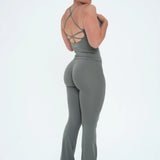 LUXE Sculpt Flared Leggings - Sage Khaki
