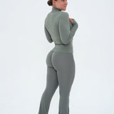 LUXE Flow Zip-Jacket - Sage Khaki