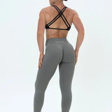 DAVOMI Double Twist Sport-BH - Deep Black