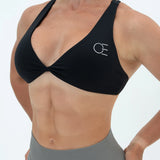 DAVOMI Double Twist Sport-BH - Deep Black