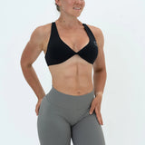 DAVOMI Double Twist Sport-BH - Deep Black