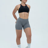 DAVOMI High Neck Sport-BH - Deep Black