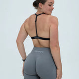 DAVOMI High Neck Sport-BH - Deep Black
