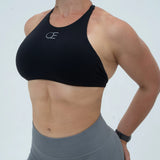 DAVOMI High Neck Sport-BH - Deep Black