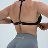 DAVOMI High Neck Sport-BH - Deep Black