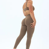 DIVINE Scrunch Leggings - Mocha Brown
