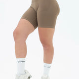 DIVINE Scrunch Shorts - Mocha Brown