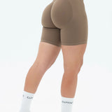 DIVINE Scrunch Shorts - Mocha Brown