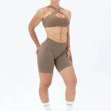 DIVINE Scrunch Shorts - Mocha Brown