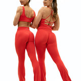 LUXE Sculpt Flared Leggings - Candy Red (Limited Edition)