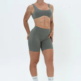 LUXE Sculpt Shorts - Sage Khaki