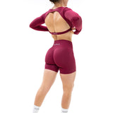 UNITY V-Shape Scrunch Shorts - Bordeaux Red (Limited Edition)
