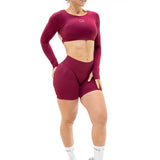 UNITY V-Shape Scrunch Shorts - Bordeaux Red (Limited Edition)
