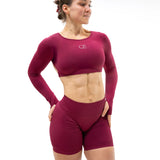 UNITY V-Shape Scrunch Shorts - Bordeaux Red (Limited Edition)
