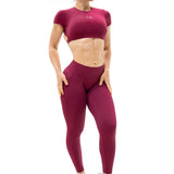 UNITY V-Shape Scrunch Leggings - Bordeaux Red (Limited Edition)