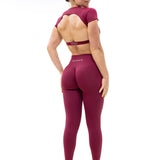 UNITY V-Shape Scrunch Leggings - Bordeaux Red (Limited Edition)