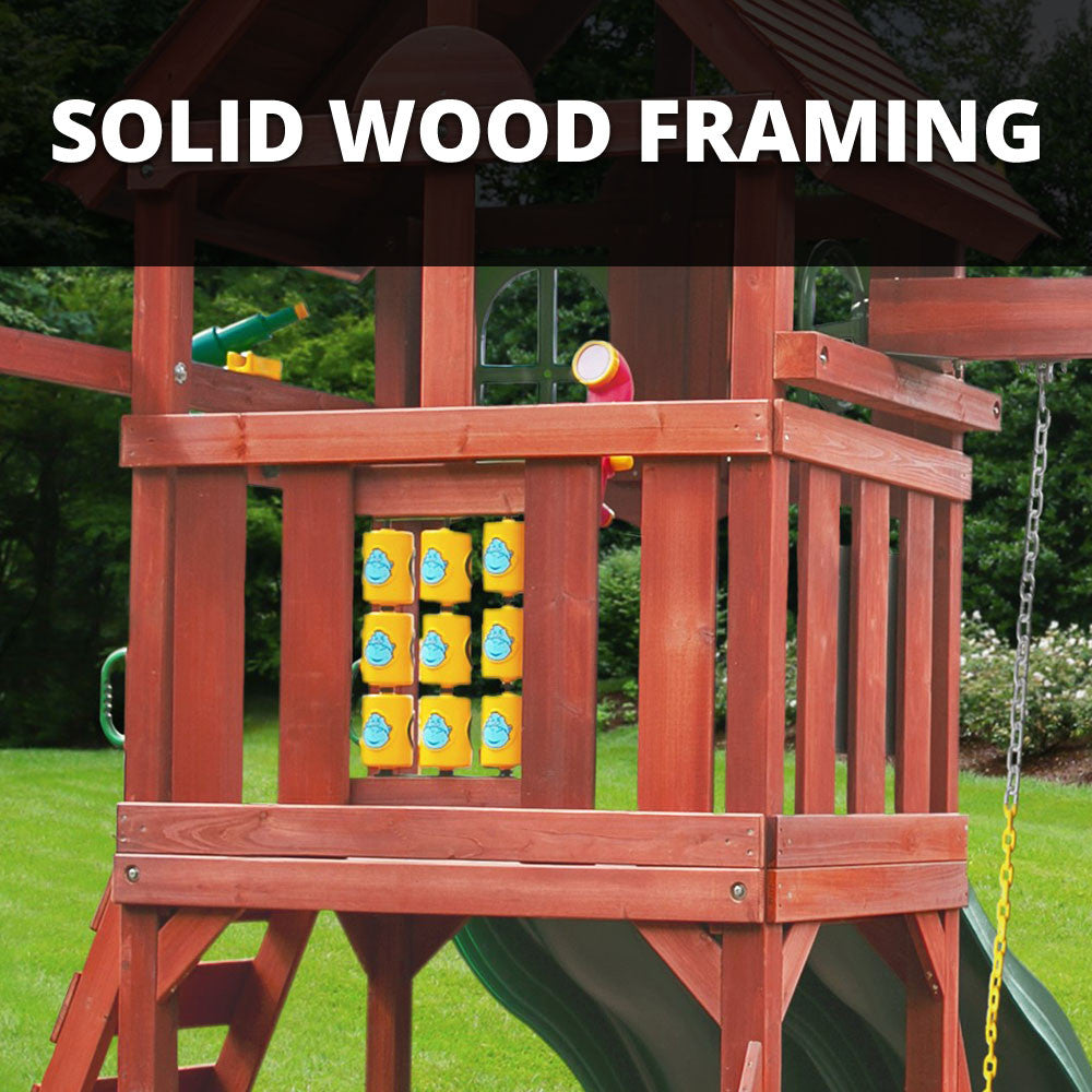 11._Adventure_Wave_-_Wood_Framing__41435.1707318520.1280.1280.jpg Adventure Wave Swing Set w/ Grey Slides - Image 9