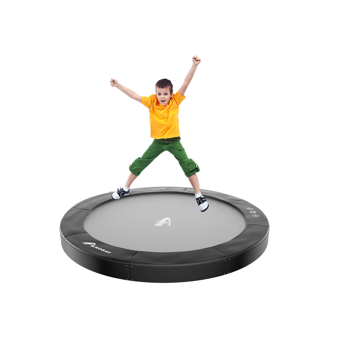 1_c60b545f-b40d-4a61-b80f-e16b9d6c618e.jpg Primus Flat 14FT Round In Ground Akrobat Trampolines Extreme Bounce With Extensive Warranty - without net - Image 1