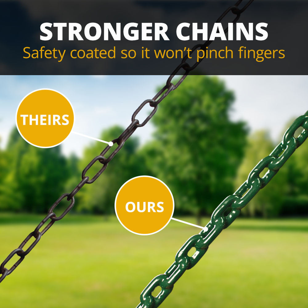 5._Playmaker_Deluxe-_Stronger_Chains__85967.1707320252.1280.1280.jpg PlayMaker Deluxe Swing Set w/ Grey Slides - Image 13