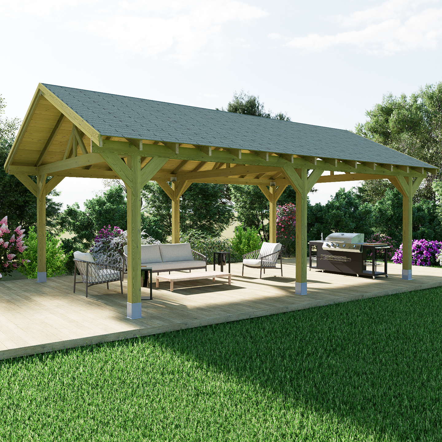 7.2m_x_4.8m_Apex_Plus_Premium_Wooden_Gazebo_With_Shingle_Roof_03.png Apex Plus Premium Wooden Gazebo DIY Kits - Image 2