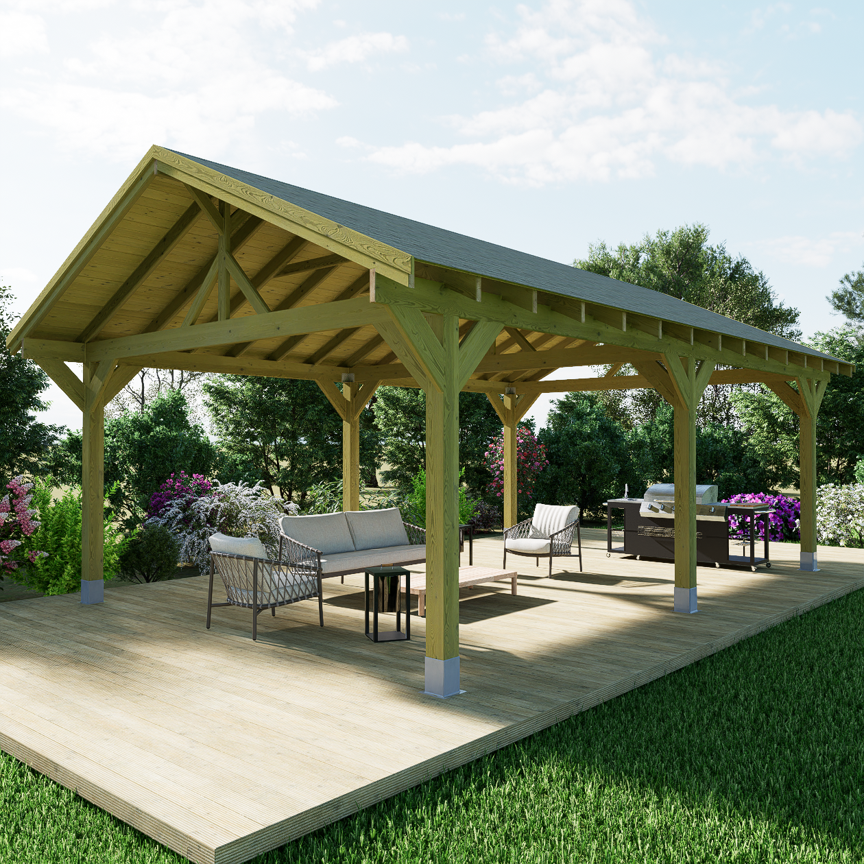 7.2m_x_4.8m_Apex_Plus_Premium_Wooden_Gazebo_With_Shingle_Roof_03a-1.png Apex Plus Premium Wooden Gazebo DIY Kits - Image 1