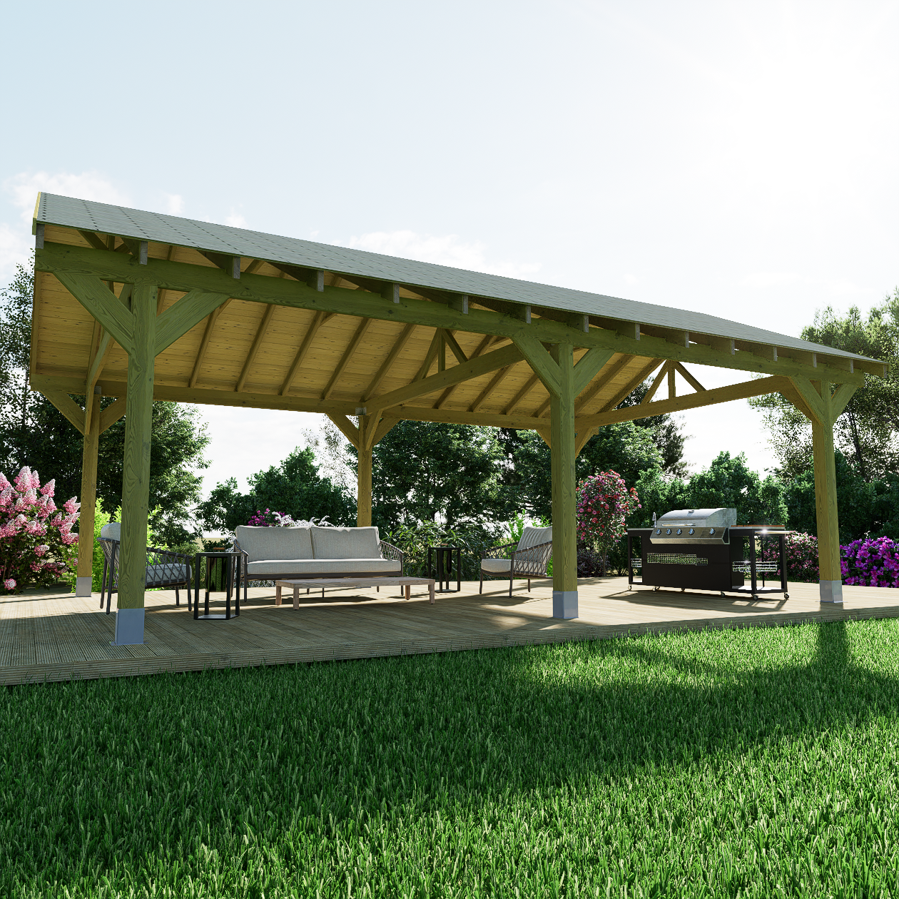 7.2mx4.8mApexPlusPremiumWoodenGazeboWithShingleRoof06.png Apex Plus Premium Wooden Gazebo DIY Kits - Image 4