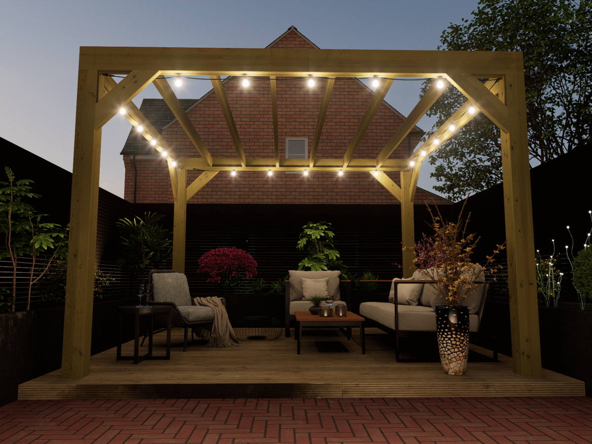 Chunky Wooden Box Pergola Kit - Image 2