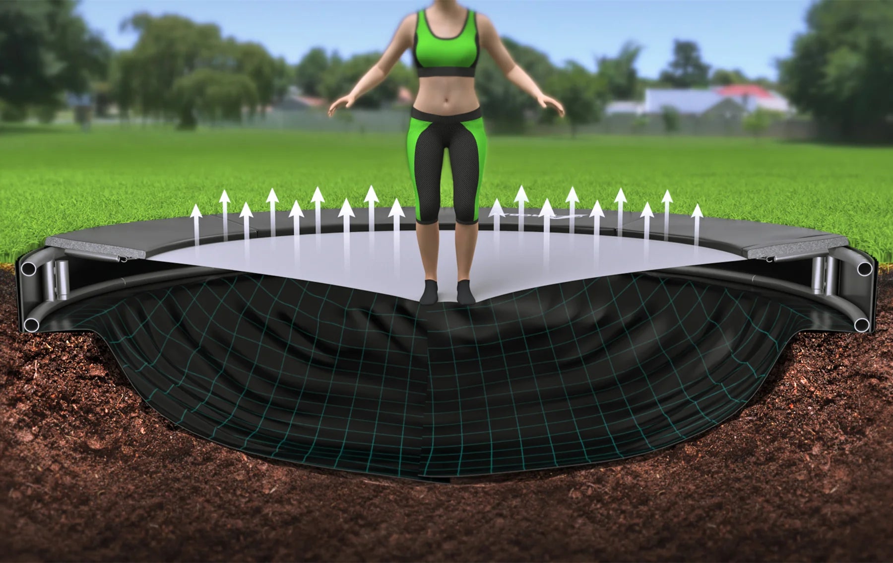 OrbitFlatgroundtrampolines.4.jpg Orbit Flat  14FT Round in Ground Akrobat Trampolines Extreme Bounce With Extensive Warranty - Image 13
