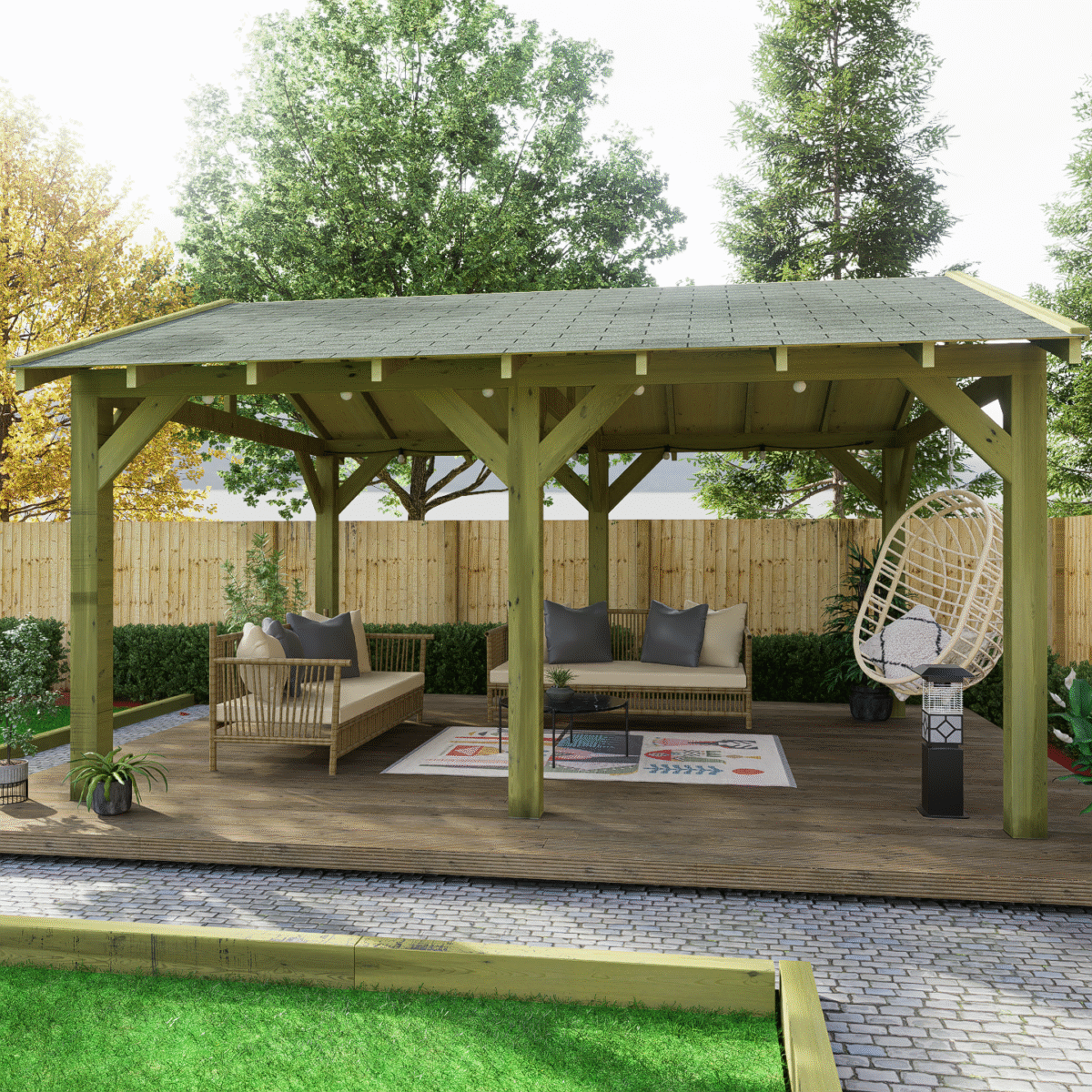Apex Plus Wooden Gazebo Kits - Felt Shingle Roof - Image 2