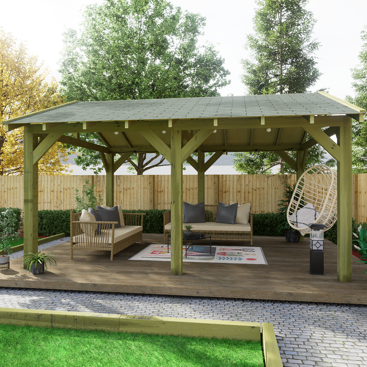 apex-plus-wooden-gazebo-4.8x3.6-03.png Apex Plus Wooden Gazebo Kits - Felt Shingle Roof - Image 2